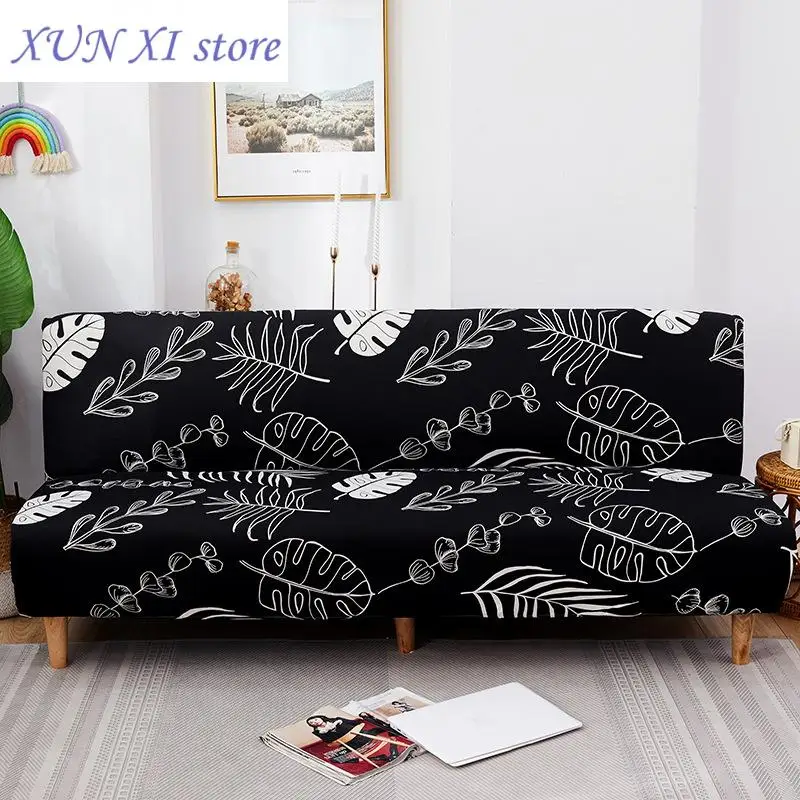 

2023 Printed Stretch Armless Sofa Colorful Folding Modern Seat Bed Slipcovers Couch Covers Elastic Washable Settee Protectors