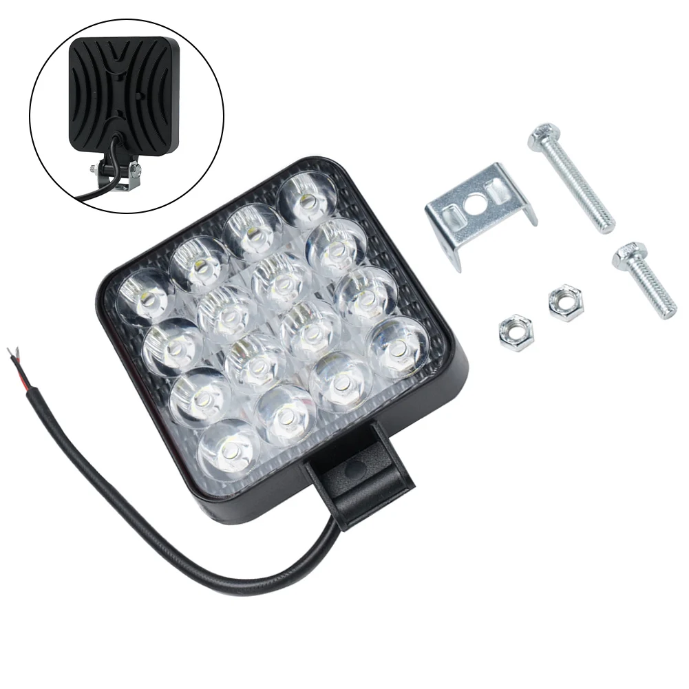 48W 16Led Working Light For Car Tractor Truck Accessories SUV ATV Off Road 1200LM  LED Fog Lamp Headlight Spotlight 12V