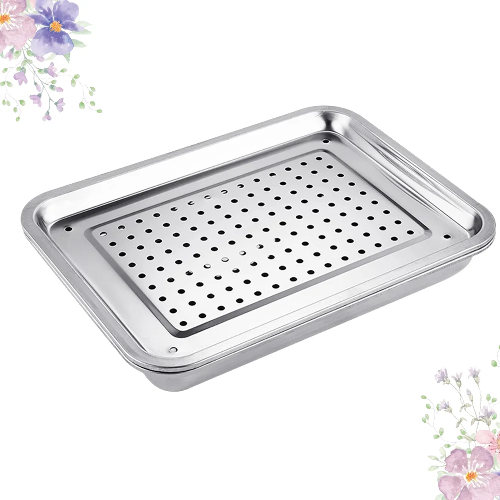

Stainless Steel Tea Cup Tray Household Tea Plate Japanese Style Hollow Tray Holder for Home Teahouse (36x27cm)