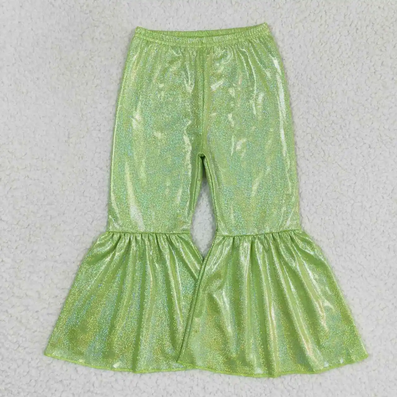 

Wholesale Baby Girl BrightGreen bronzed pants Children Clothes Kids Infant Long Bell Bottom Pants Toddler Spring Fall Fashion