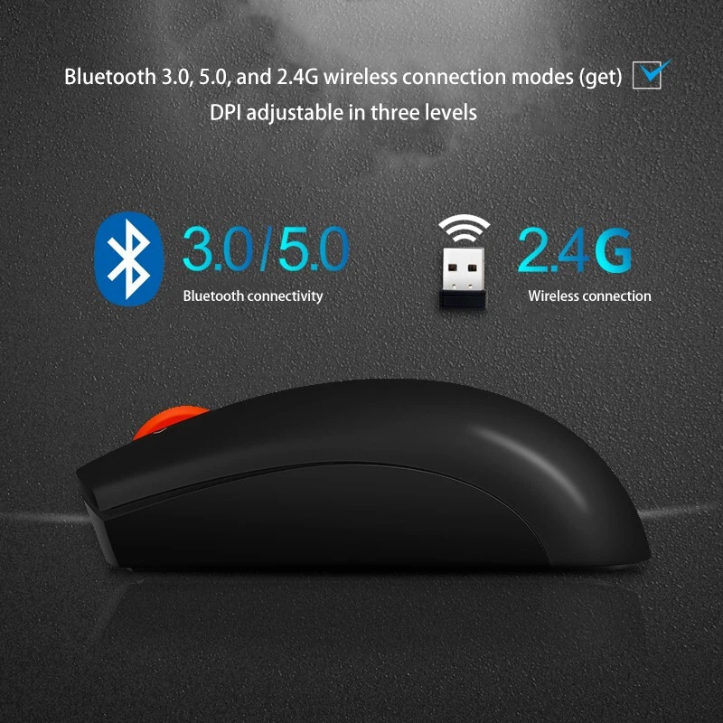 Lenovo ThinkPad Wireless Mouse Office Bluetooth + Wireless Dual-Mode