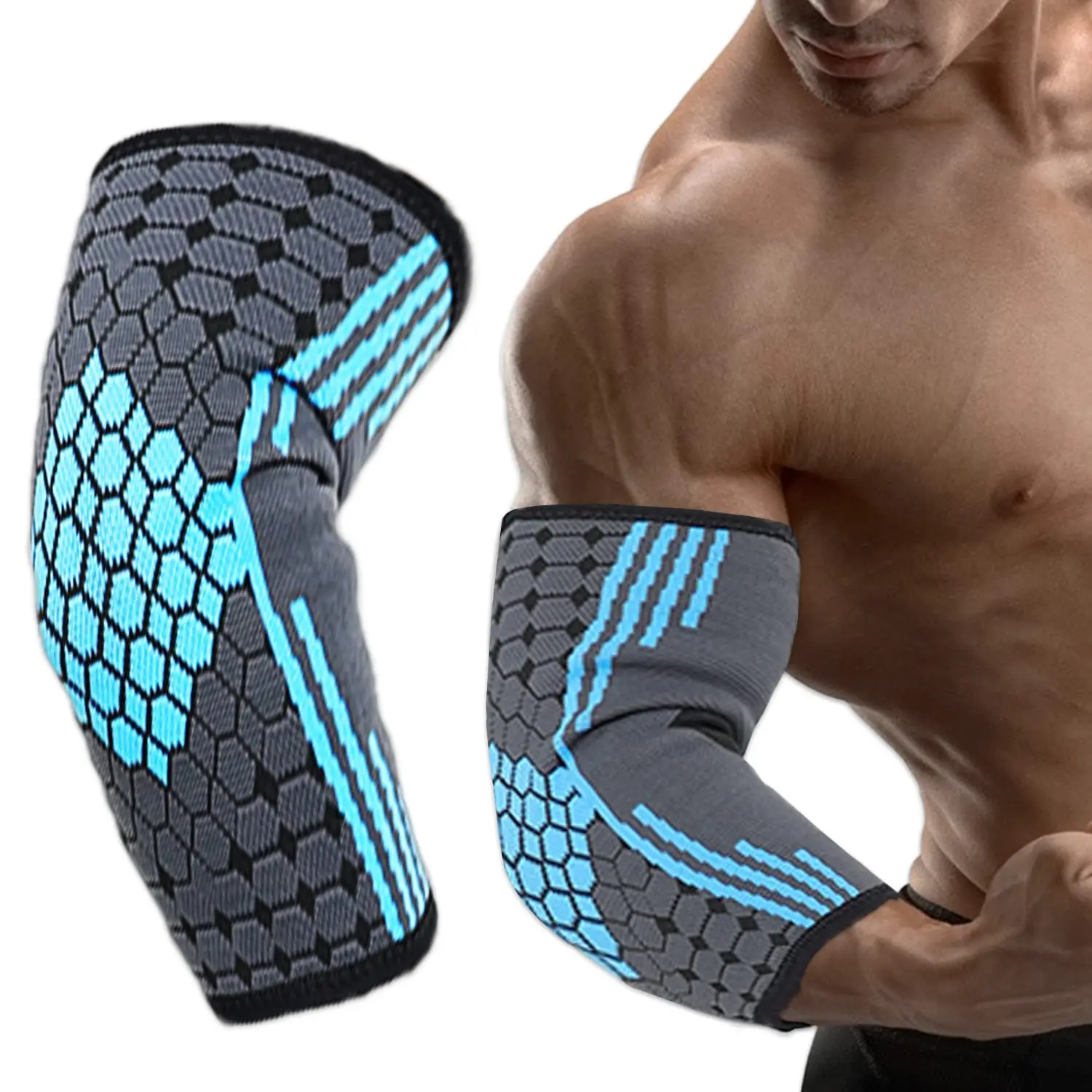 1 Pc Elbow Compression Sleeve, Elbow Brace Support for Tennis Weightlifting Fitness Golfers, Reduce Joint Pain for Men & Women