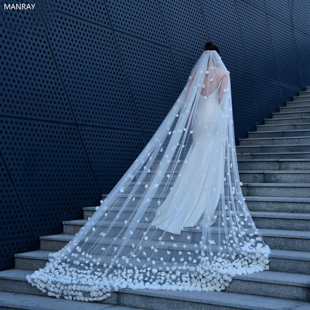 manray-white-ivory-bridal-veil-long-wedding-veil-3d-flowers-floral-lace-luxurious-petals-comb-cathedral-handmade-accessaries