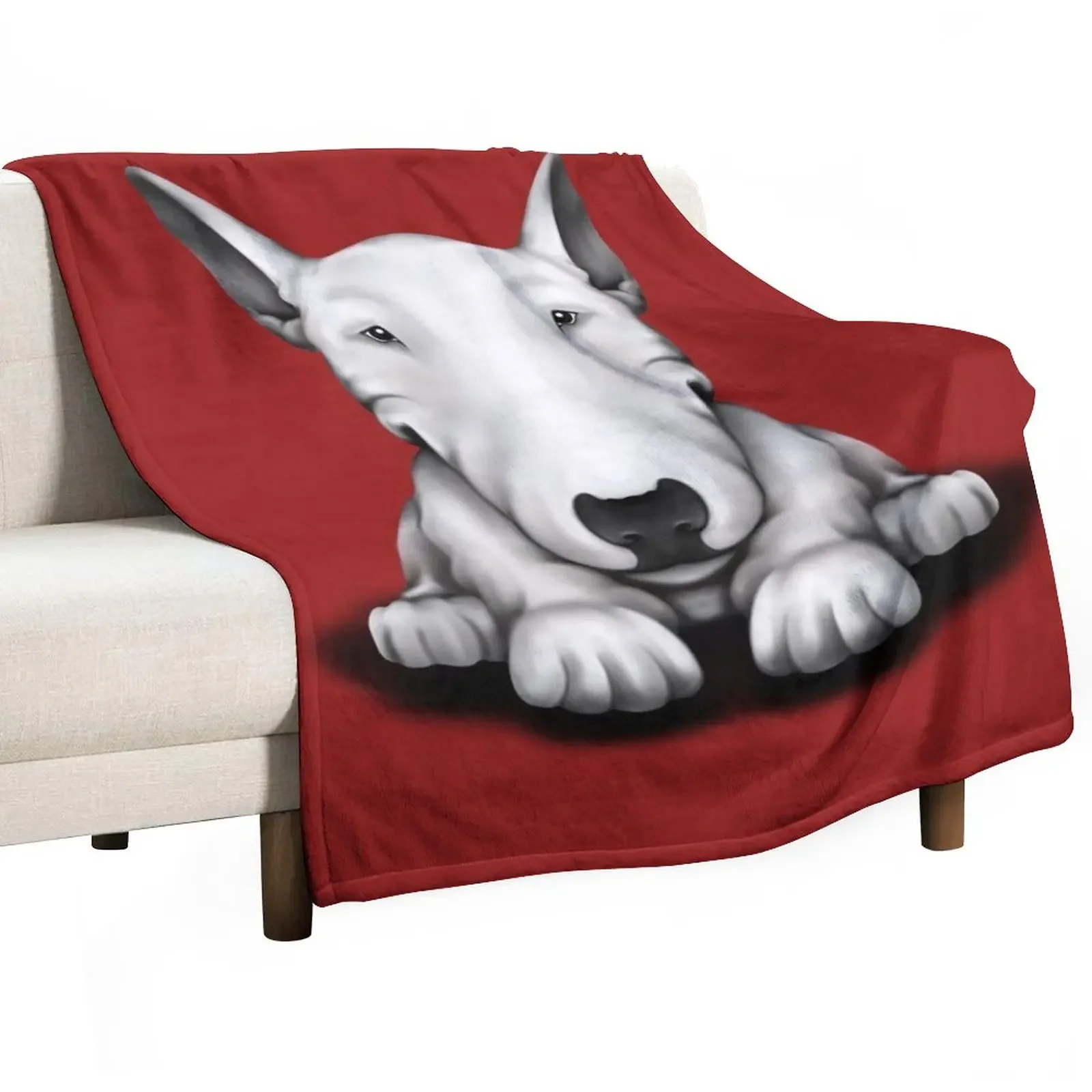 

Front Sit English Bull Terrier Throw Blanket heavy to sleep Shaggy Blankets