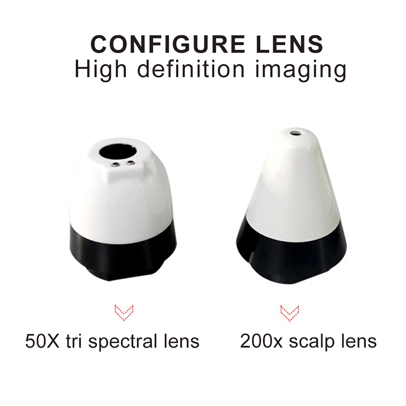 10 inch HD Display Professional Skin Analyzer 50X/200X Magnifying Scalp Test Device Pore Magnifier Hair Follicle Scalp Detector