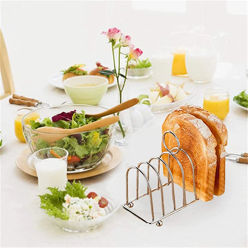 Stainless Steel Toasted Bread Rack Restaurant Home Bread Holder 6 Slices Food Tool Display Restaurant chen Accessories