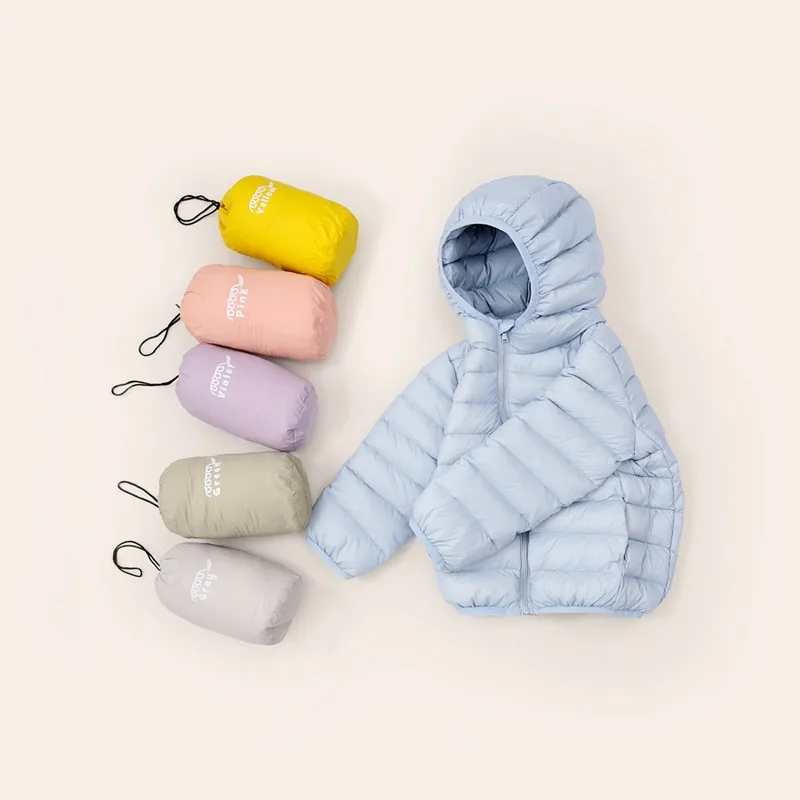 

2023 Children White Duck Down Boys Jacket Kids Coat For Girl fall -Winter New Candy Color Warm Clothes 2-16Y Teen light coat