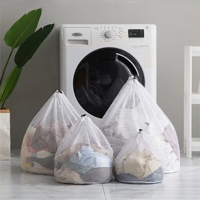 2 Méretű Húzózsinór Melltartó Fehérnemű Zokni Összecsukható Hálómosó Táska Háztartási Ruhák Mosoda Gondozási Kiegészítők #T2P - Image 2