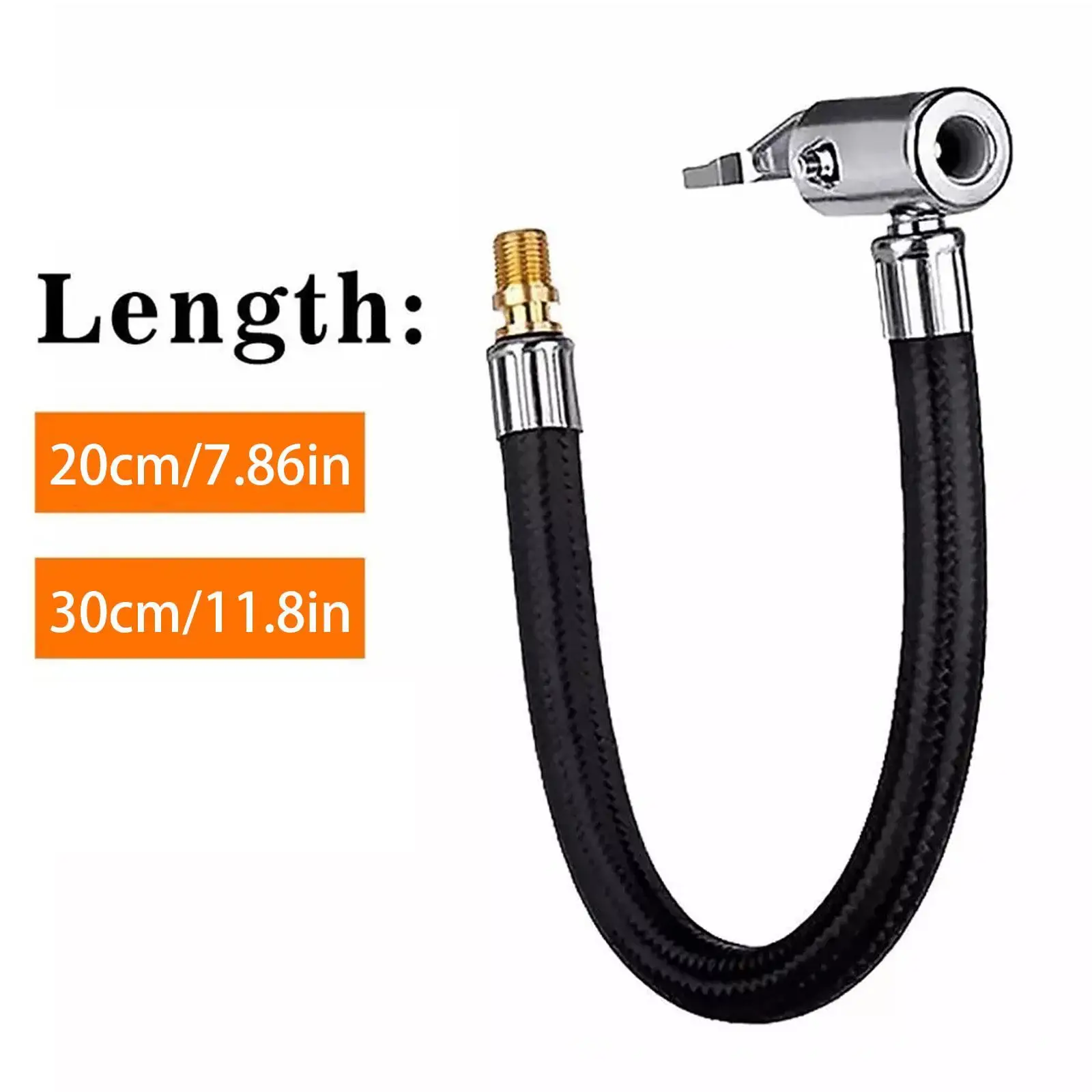 

10/20/30cm Car Tyre Inflator Hose Deflated Tyre Hand Air Pump Extension Tube Hose Tube Air Pump Adapter Quick Inflation Tube