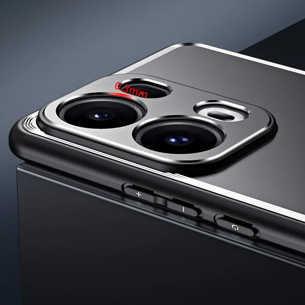 Matte Metal Shockproof Silicone Bumper Phone Case