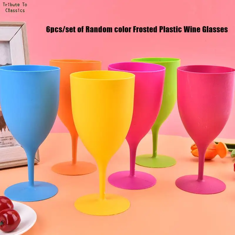 6pcs/set Frosted Plastic Wine Glasses for Bar Party wine glass