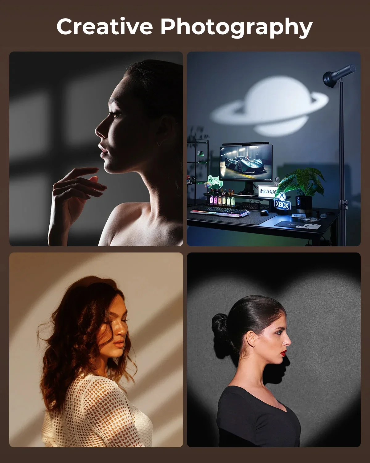 SmallRig Portable Focusable RF 10C LED Video Light 10W Four-Color Beads Mini spo