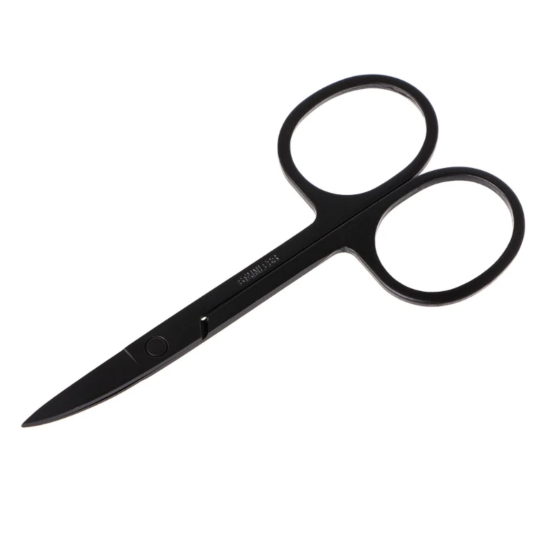 

Black Professional Nail Clippers High Quality Nail Manicure Eyebrows Nose Eyelashes Cuticle Scissors Curved Pedicure Makeup Tool