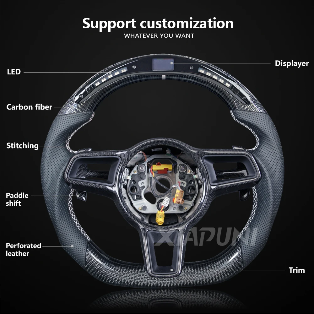 RPM LED Steering Wheel Fit For Porsche Panamera 2017-2020/Macan