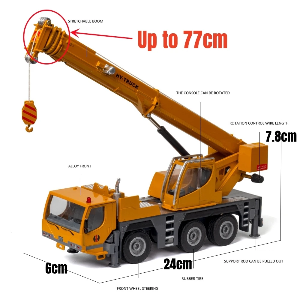 Camion Grue Jouet Enfant 1:40 Avec Lumière Et Son - Mouvement Par Friction - Cadeau Pour Garçons 3-6 Ans - NAVESO
