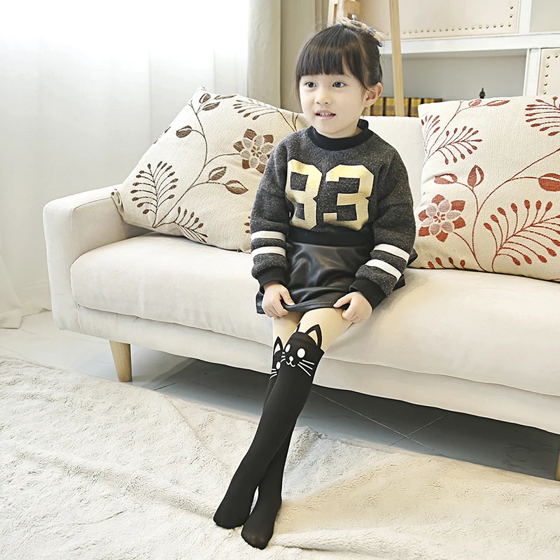 Kids Socks Kids Pantyhose Toddler Tights Kids Leggings Fashion and Cute Cartoon Splicing Children Pantyhose Printing GirlsTights Spring and Autumn Kids Stockings