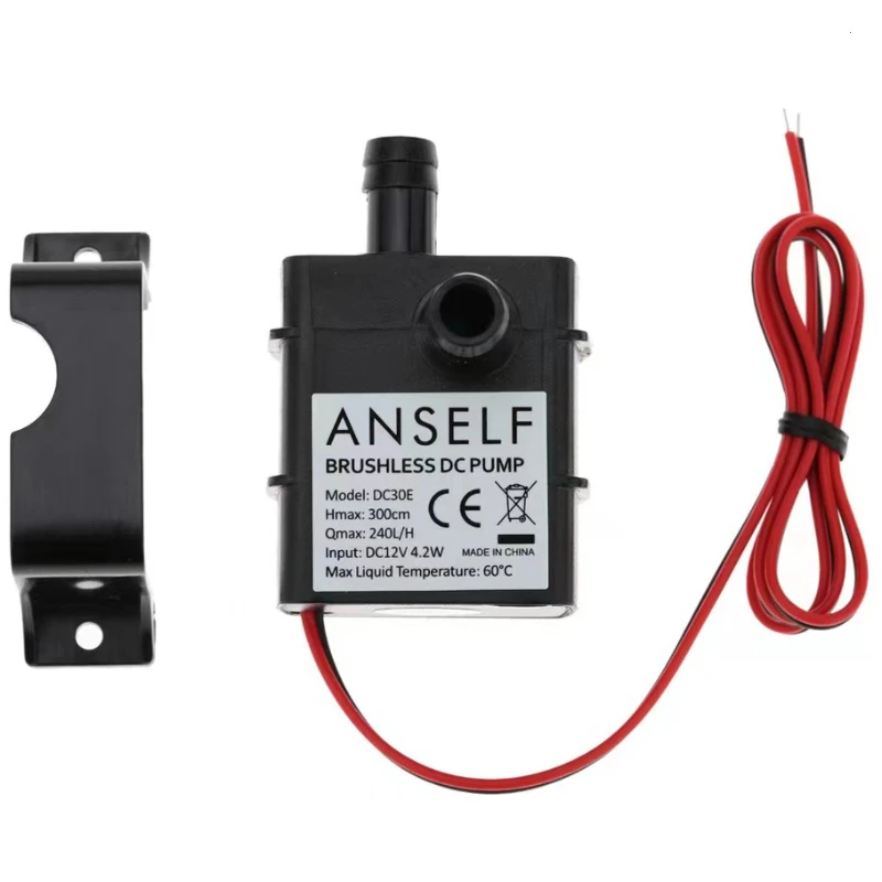 미니 브러시리스 모터 수중 워터 펌프, 가정용 RQ30E, DC12V, 4.8W 수명 스팬 300cm, 300H/L