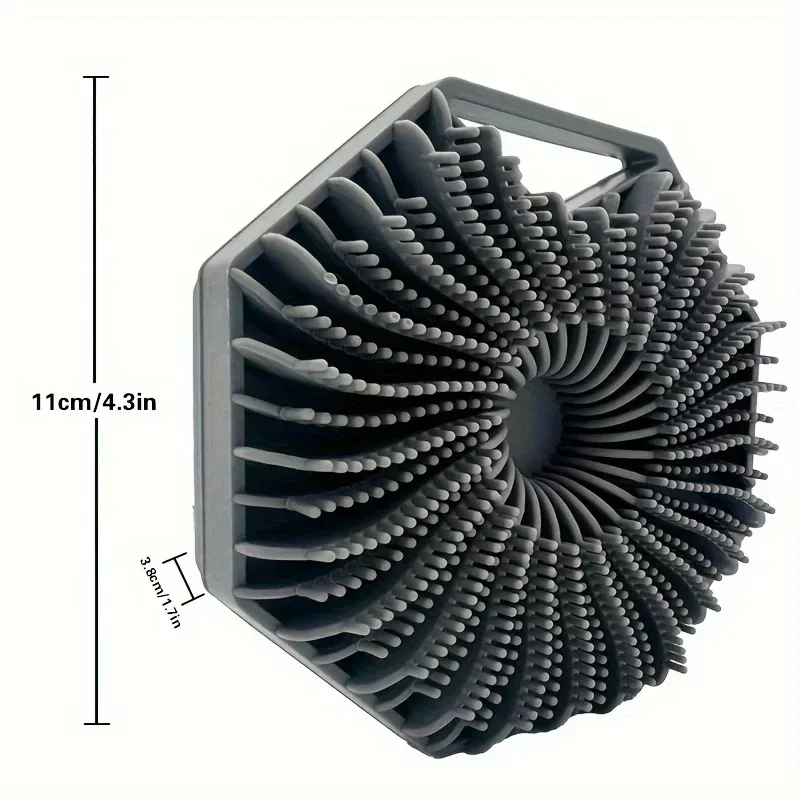 Silicone Body Brush for Showering Foam Shower Exfoliating Bath Massage Brushes Polygonal Handheld Body Scrubber Skin Cleaning 3
