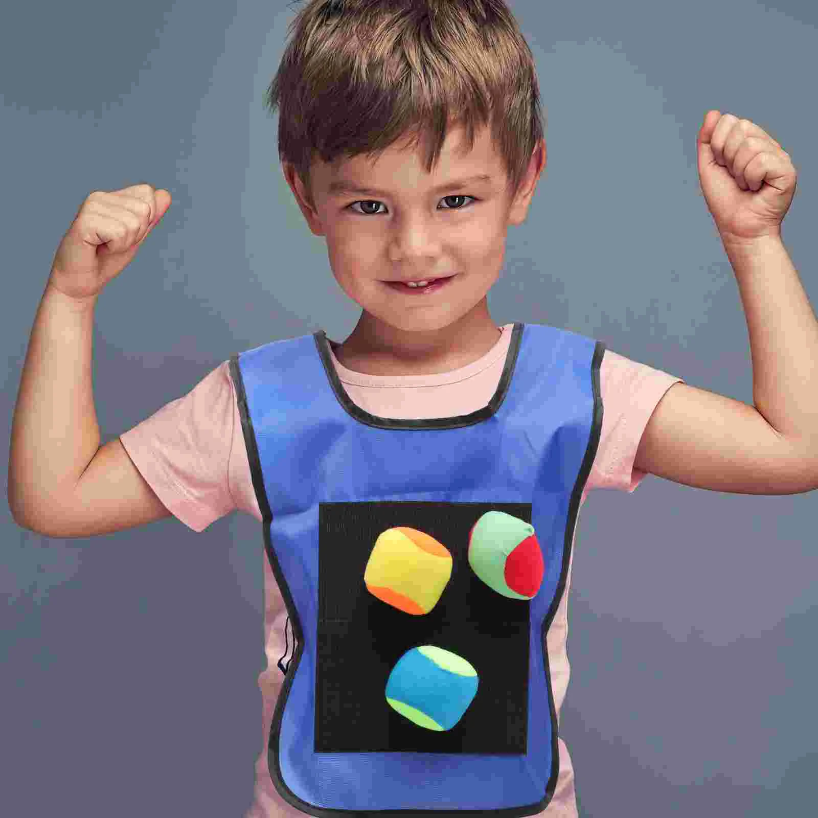 12pcs Children Sticky Ball Vest Sticky Jersey Vest Game Props Sticky Ball Vest for Kids sticky vest for ball 3