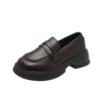 Retro Briti Sle Women's Flats Spring Autumn Versatile Thi Bot round Head Platform JK Slip-On Loers Faionable Rom...
