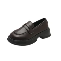 Retro Briti Sle Women's Flats Spring Autumn Versatile Thi Bot round Head Platform JK Slip-On Loers Faionable Rom...