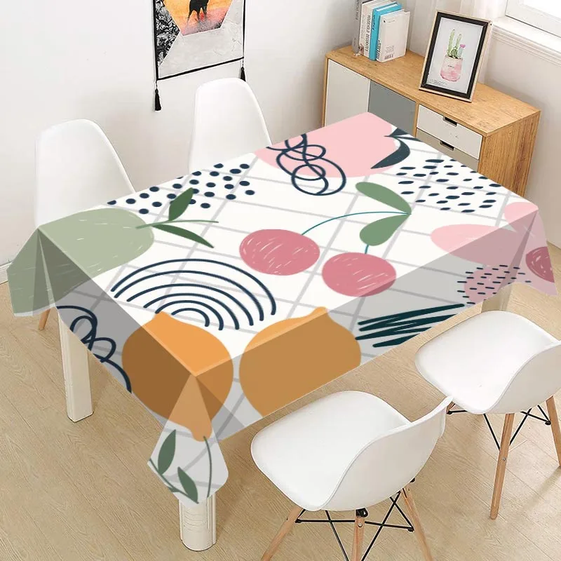 

Скатерть из ткани Оксфорд с ручной росписью, квадратная/прямоугольная, Пыленепроницаемая, чехол для стола, для домашнего декора, чехлы для ТВ, скатерть