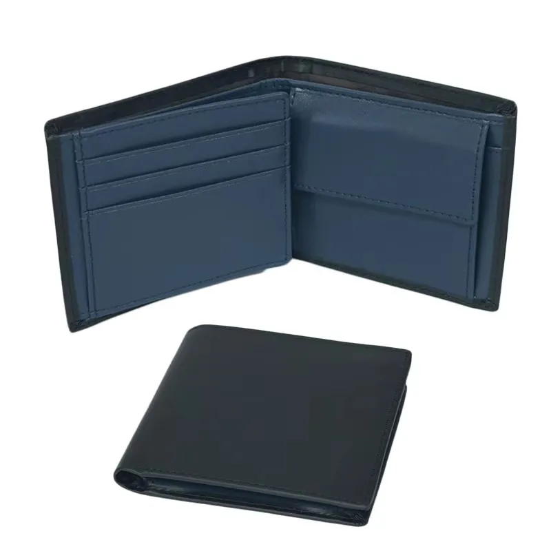 100% Genuine Leather RFID Blocking Slim Trifold Men Wallets with Coin Pocket and ID Window Minimalist Wallet for Men 6