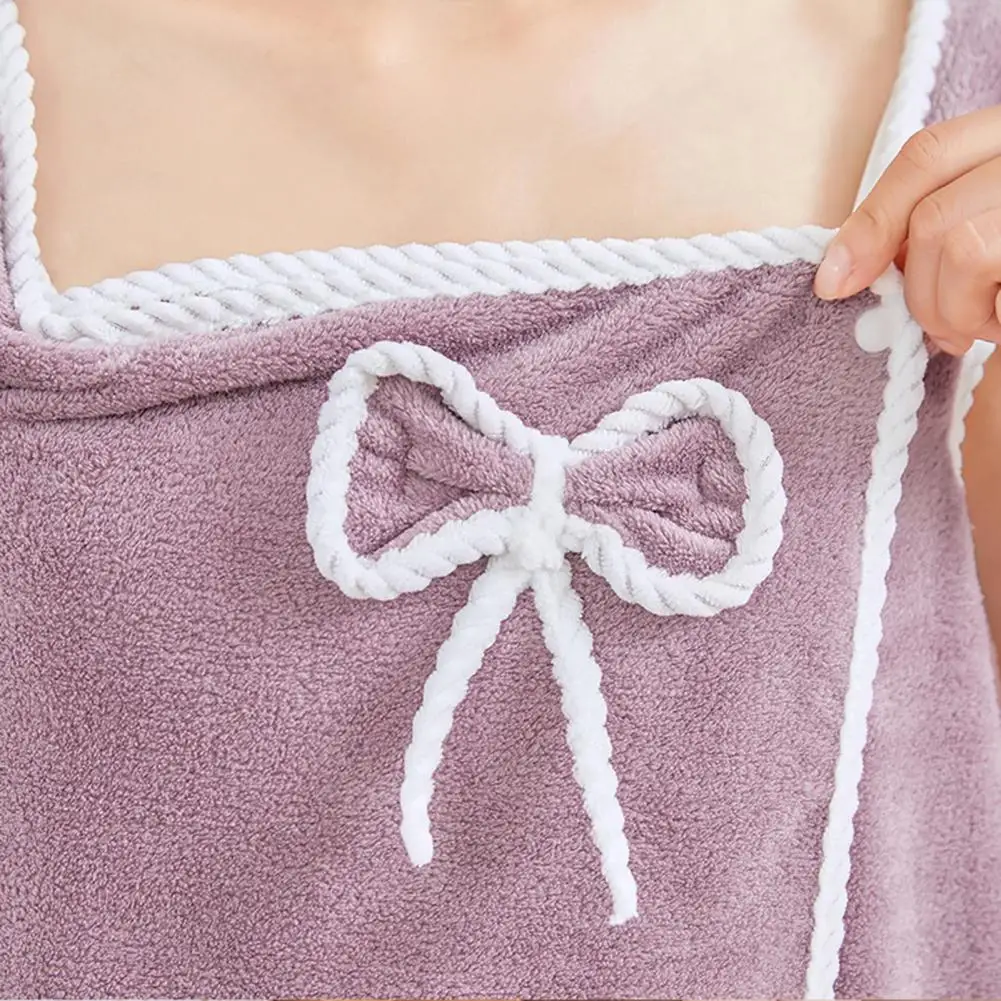 Shower Towel Women Bath Towel Soft Spa Bath Wrap with Button Closure for Women Quick Drying Shower Robe Bathroom for