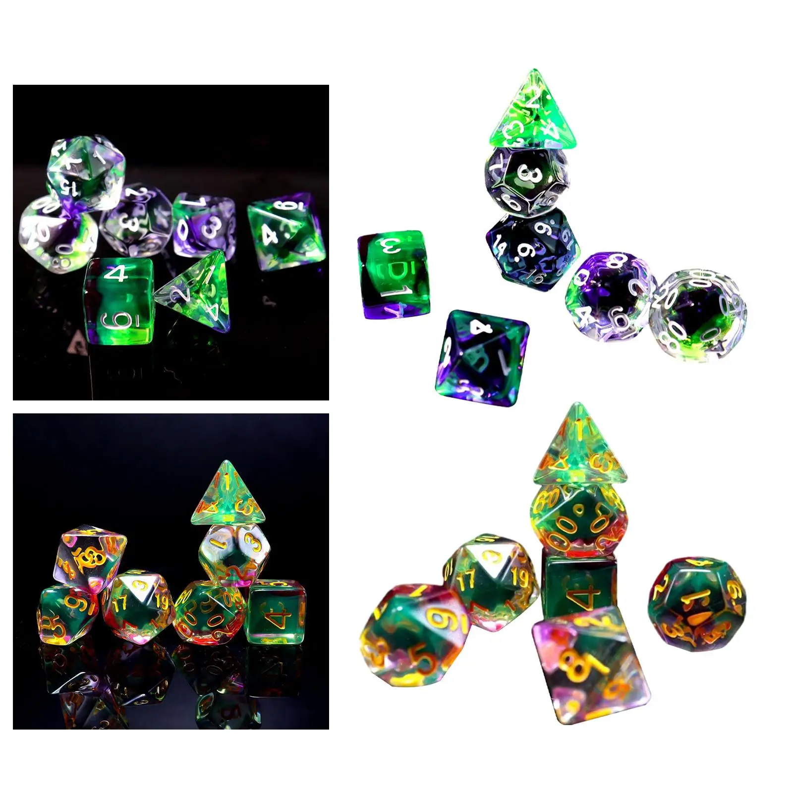 

7 Pieces Polyhedral Dices Set Playing Dices Game Dices Party Favors Party Game Dices D4 D8 D10 D12 D20 for Board Game