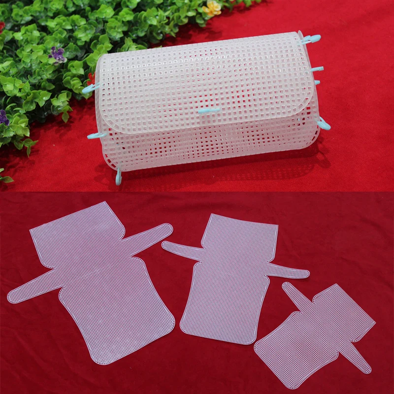 1Pcs Plastic Mesh Cloth for Bag Making Weaving Material Chenille Mesh Grid Sheet for Needlework DIY Handcraft Accessories Cross stitch fabric Embroidery fabric Sewing plastic canvas