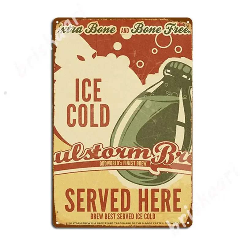 Ice Cold Soulstorm Brew Metal Signs Wall Cave Kitchen Design Garage Decoration Tin Sign Poster