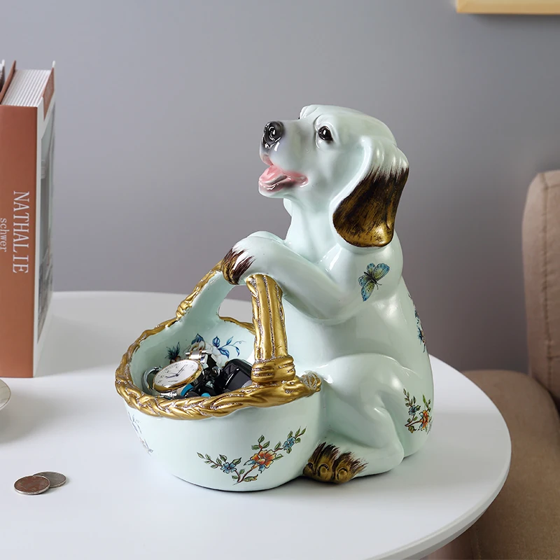 

Статуя Lucky Dog стойка для хранения настольные украшения статуэтки для животных из смолы аксессуары для украшения дома