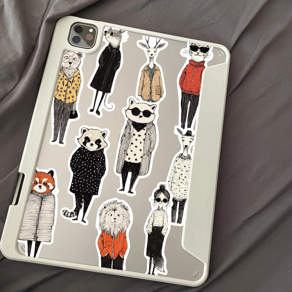 50 stücke Lustige Retro Mode Cartoon Tiere Graffiti Aufkleber Für Gepäck Laptop Gitarre Telefon Tagebuch Wasserdichte Vinyl Aufkleber – Detail 4