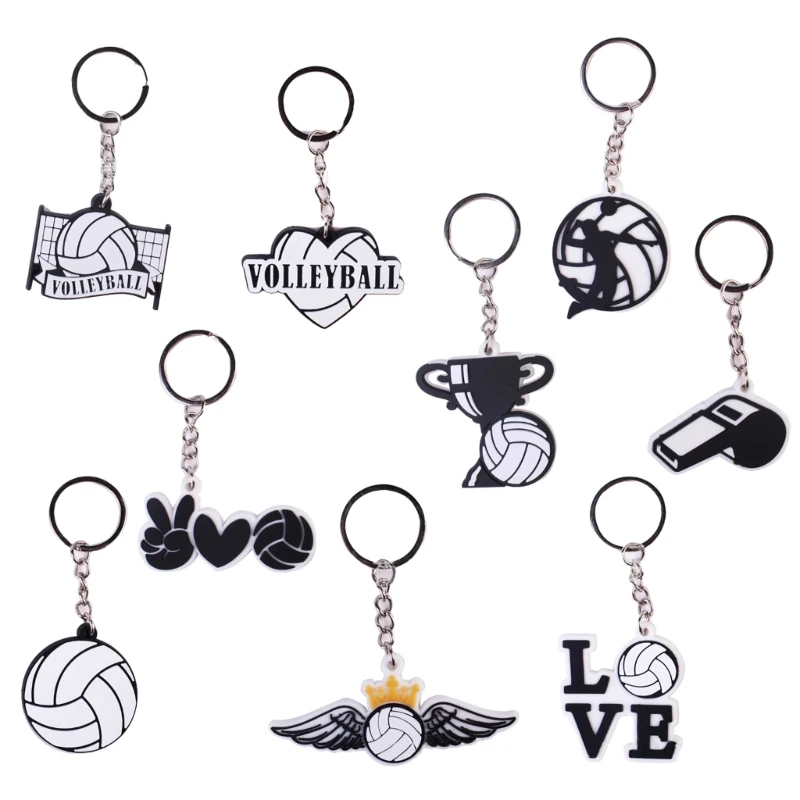 Volleyball keychain 5Pcs Volleyball keychains Jewelery Keys Party pendants Gift chain For volleyball Favor fan Pendant keychain case Keyring