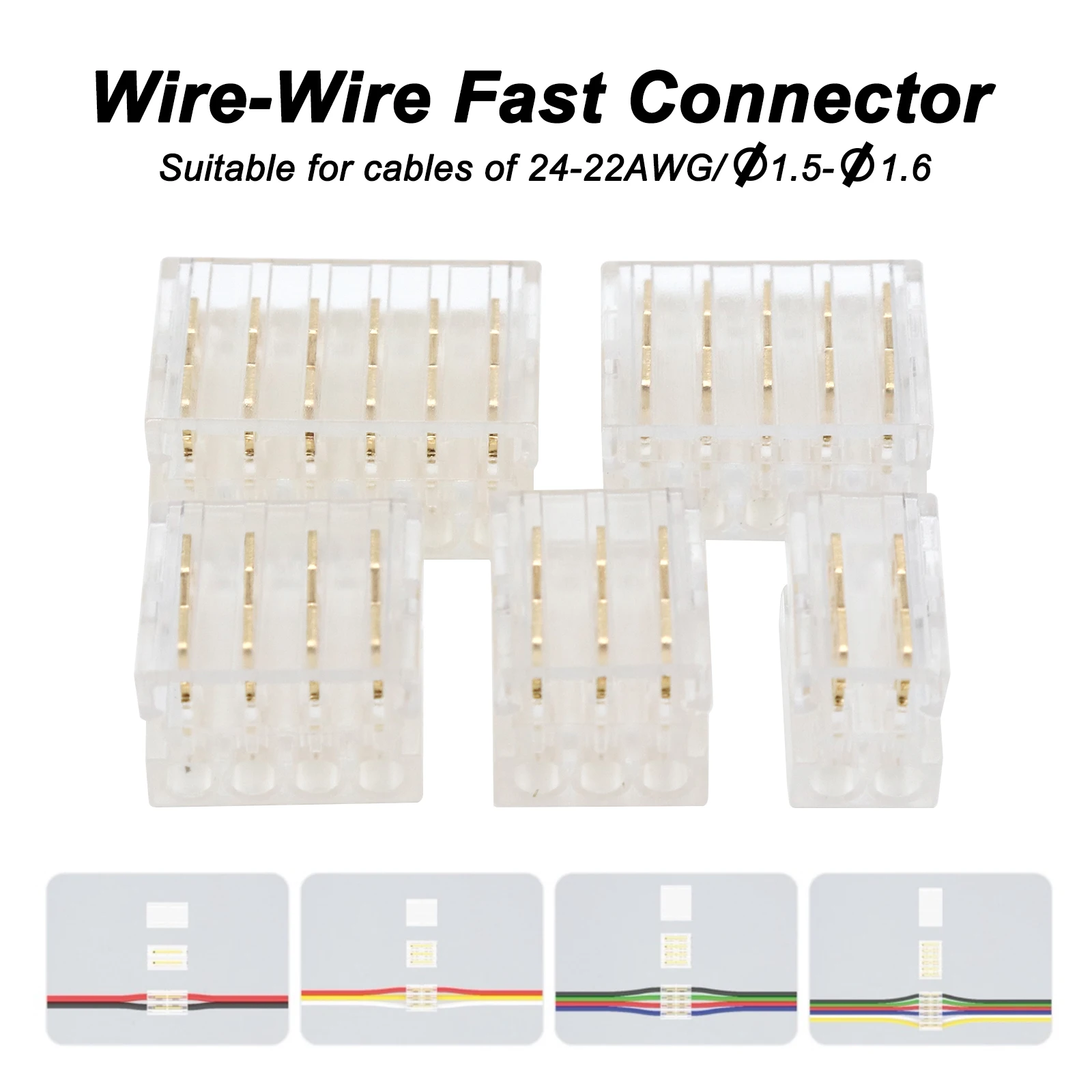 سلك سلك موصل سريع ل 2pin 3pin 4pin 5pin 6pin LED قطاع لحام LED موصل ...