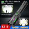 S615 Powerful LED Flashlight Rechargeable Zoomable Tactical LED Flashlight Super Bright Torch Lantern for Outdoor Camping Hiking 1