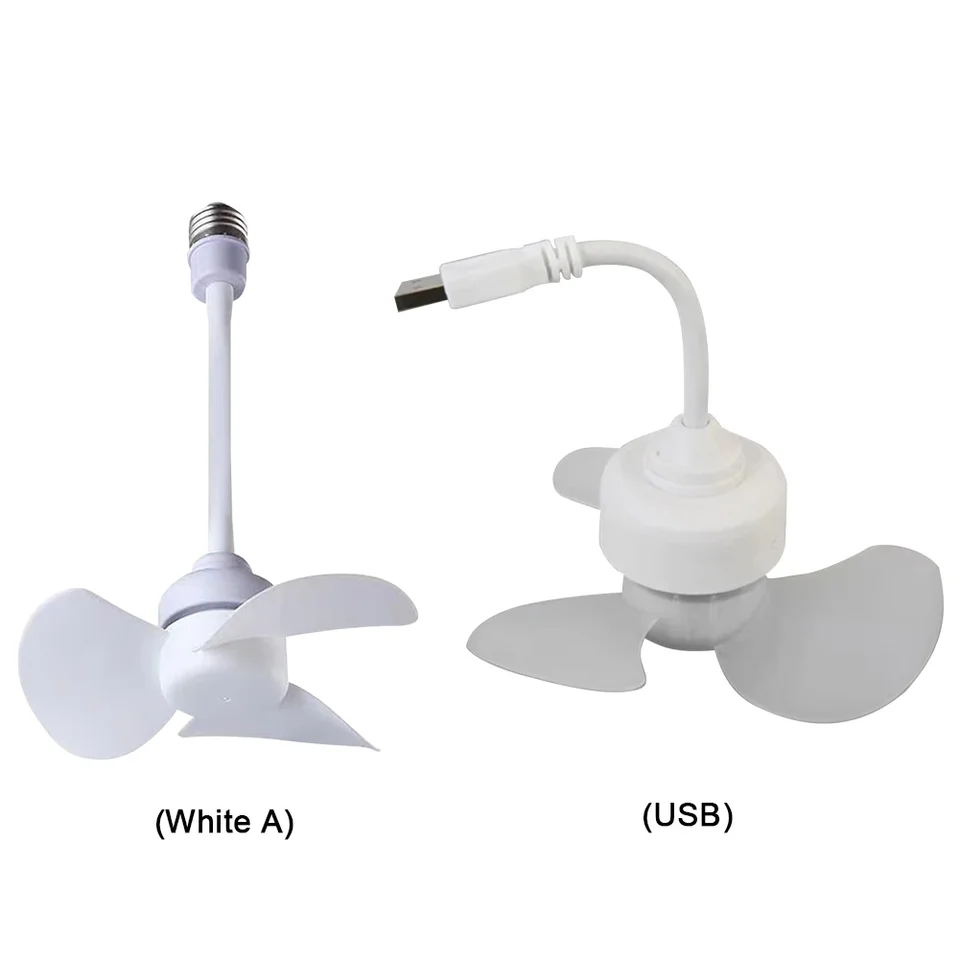 Modern LED Ceiling Fan E27 Base/USB Indoor Ceiling Fan Light Hose Extender Small Ceiling Fan Light for Bedroom Living Room