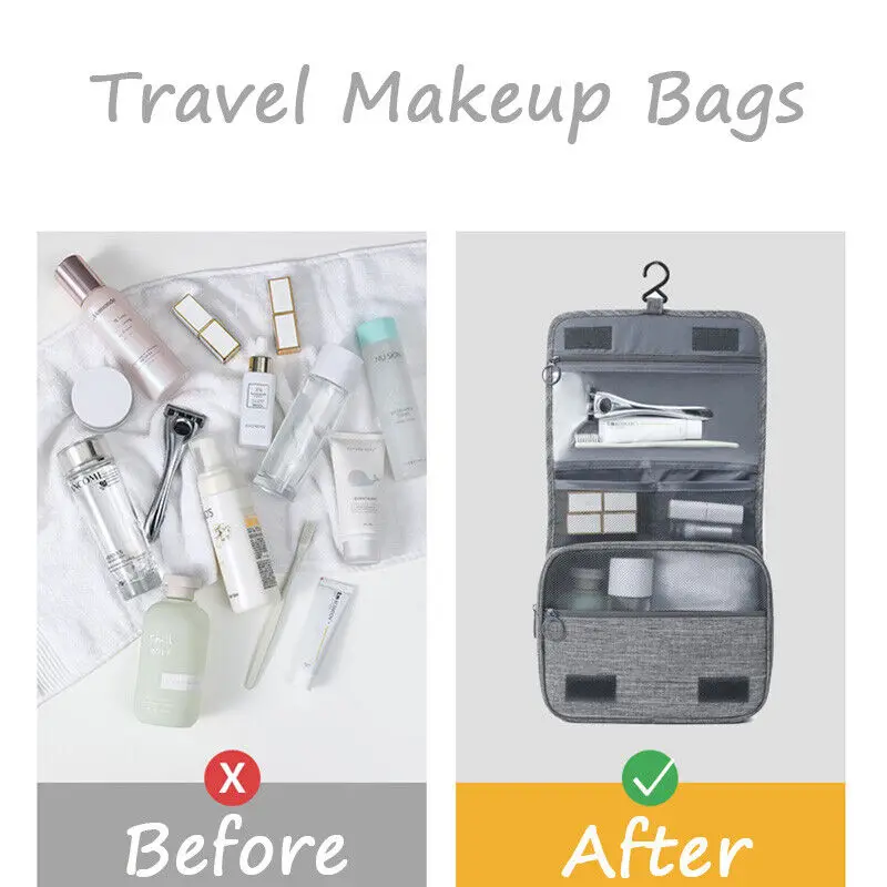 Description Picture 6 of itemLarge Hanging Hook Toiletry Bag Waterproof Folding Handbag Travel Makeup Cosmetic Razor Storage Organizer Case Bathroom Supplies