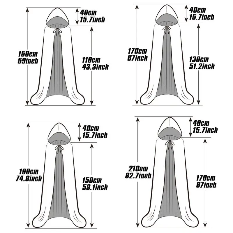 Mantello Vampiro Reversibile Nero/Rosso - Per Halloween, Costumi, Adulti E Bambini, 105-195cm - Foto 6