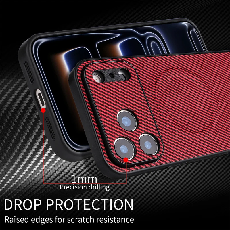 Premium PU Leather Magnetic Cross Grain Cover - Shockproof Soft Matte Phone Case