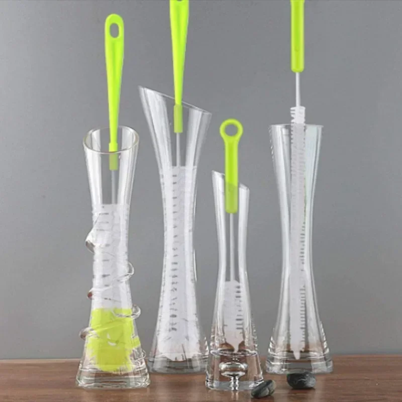 4Pcs Long Handle Cleaning Brush Sets for Narrow-mouth Baby Bottle Pipe Bong Washing Sports Water Bottle Glass Tube Cleaner Tools