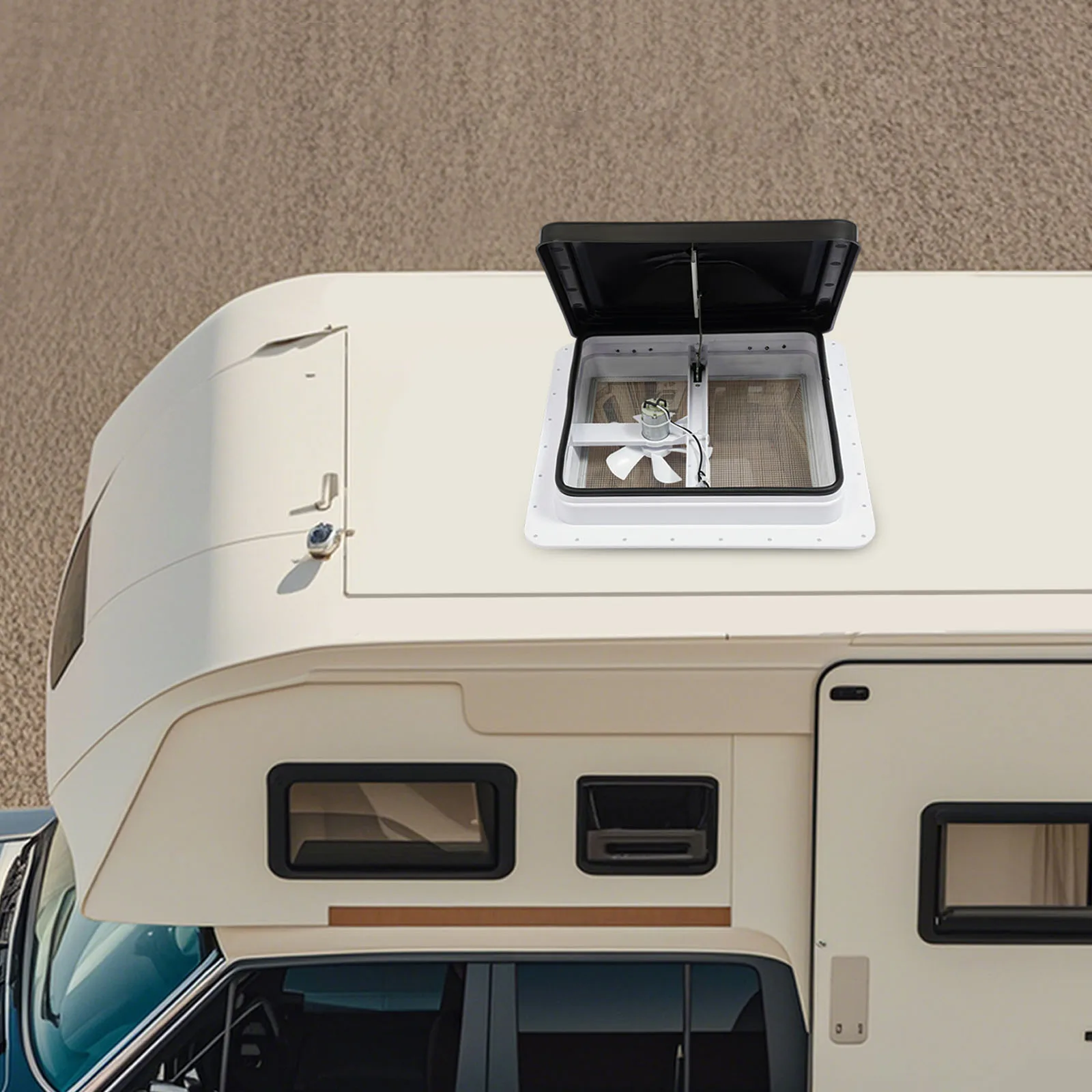 Universelles Oberlicht für Wohnmobile, 35,6 x 35,6 cm, mit Ventilator und Moskito-Bildschirm, wasserdicht, staubdicht, für Wohnmobil, Wohnmobil – Detail 13