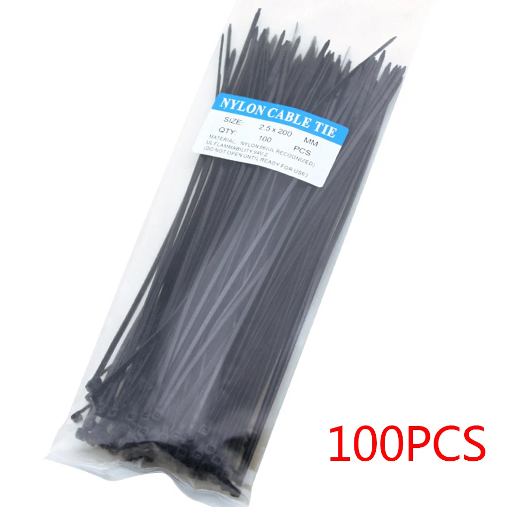 100Pcs Nylon Cable Tie Portable Universal Oneoff Selflocking