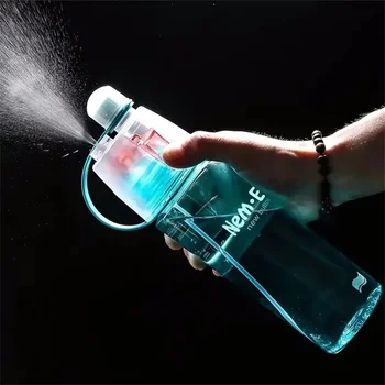 Portable Mist Spray Water Bottle with Straw 1