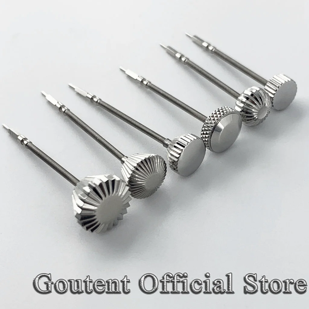 Goutent 실버 스테인레스 스틸 시계 크라운 및 스템 핏 ETA 6497 6498 Seagull ST36 무브먼트 남성용 시계 액세서리