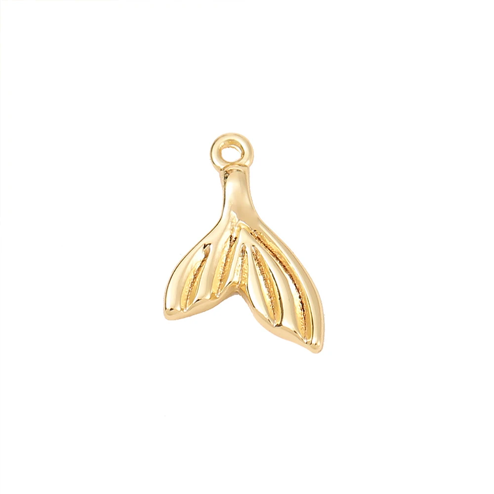 

Factory Wholesale Brass Plated Gold Color Dolphin Tail Charm Pendant Necklace and Bracelet Earring Diy Jewelry Accessories Parts