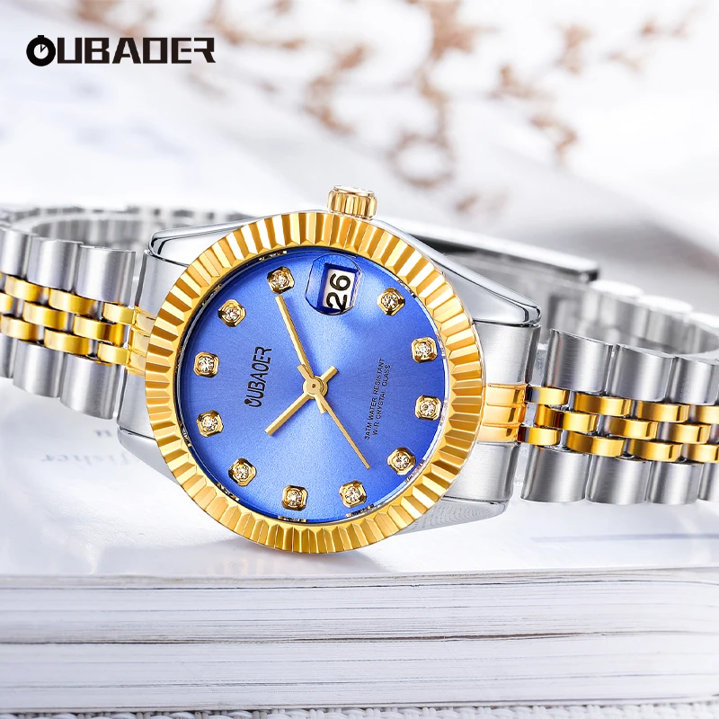 Oubaoer new 2023 heart series casual simple and comfortable quartz waterproof watch for women quartz watch