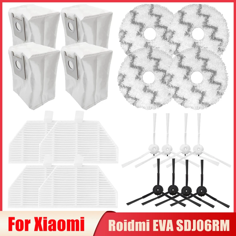 

Для самоочищающегося робота-пылесоса Xiaomi Roidmi EVA/SDJ06RM пылесборник Швабра тряпки Hepa фильтр боковые щетки запчасти