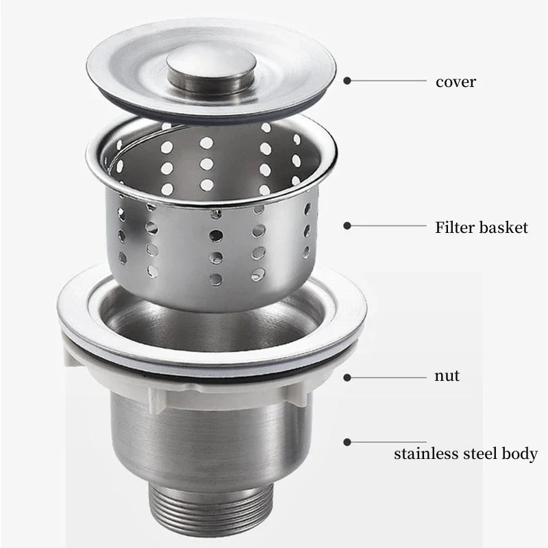 Stainless Steel Sewer Drain Pipe Universal Sink Plumbing Wash Basin Drainage Tube Kitchen Bathroom Downcomer Facility Hardware 5