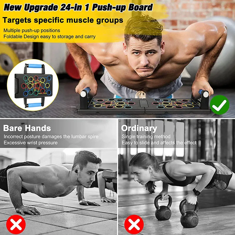 24 in1 Push Up Board Foldable Multi-Function Push Up Bars Portable Handles For Home Gym Exercise Fitness Equipment